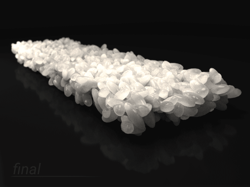 Rice Material Development blender3d development gif material process rice sushi