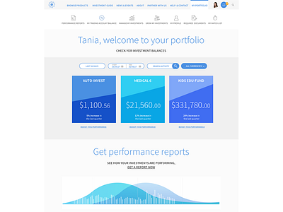 Investment Dashboard V2 dashboard fin tech financial information design investment real estate ui design