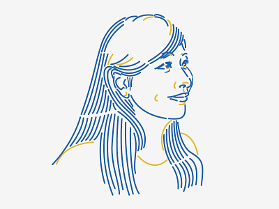 Anny head portrait illustrations line art