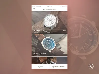 Wrist Watchers - Collection Screen bangalore clock collection india ios logo mobile app psd retro time vintage watch. wristwatch
