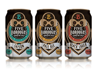 5 Boroughs Brewing Exploration beer black lager can exploration five boroughs illustration new york nyc packaging pale ale saison viewfinder