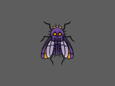 Skull Bugger bug fun icon vector