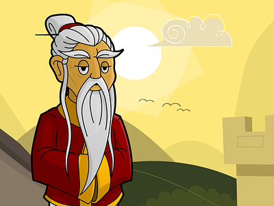 Master Shifu cartoon character design illustration