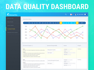 Data Quality Dashboard application customer dashboard experience gui interaction ui ux web