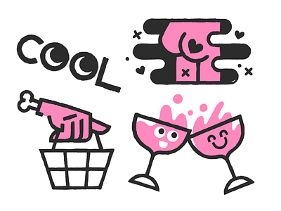 Cool Butt, Yo! basket branding butt cheers cool creepy fun illustration shop