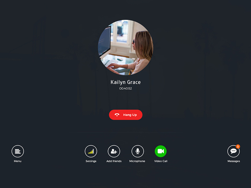 Example of Ongoing Call - Chat App for Web #5