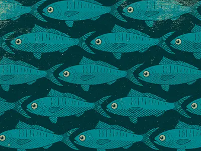 Fishies blue fin fish halftone ocean pattern texture under water water