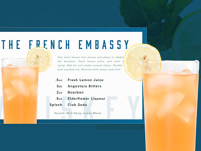 The French Embassy alcohol branding club cocktail design drop kansas city liquor logo mark