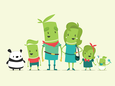 Bambú Family 2 brand character color colorful cute design people vector