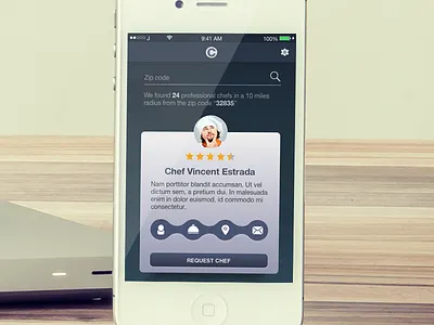 Search For Chefs UI app chef near search ui zip
