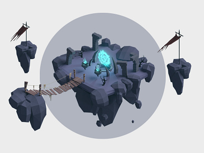 Portals 3d 3d modeling blender dark gameassets isometric low poly model portal portals