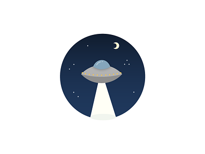 Alien Abduction abduction alien design flat icon illustration night space ufo x files