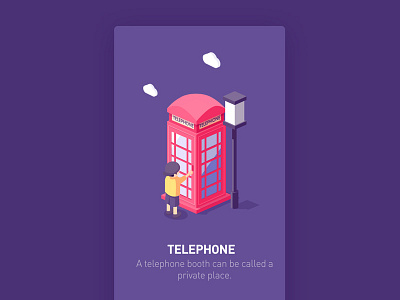 telephone booth booth iamge illustration isometric telephone ui