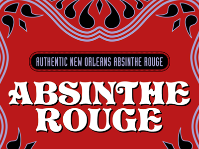 Absinthe Label Detail absinthe die cut illustration liquor packaging