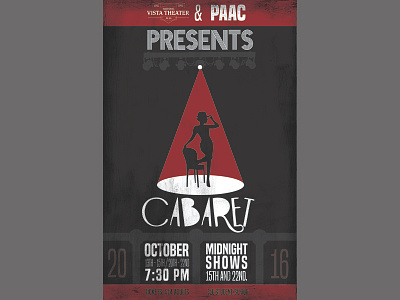 Cabaret at the Vista Theater cabaret michigan negaunee poster theater