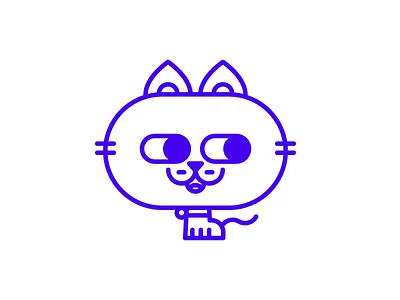 Cunning Kitty cat character collar kitten kitty lines sharp