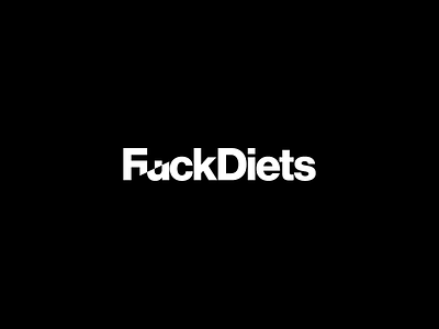 F*ckDiets - Healtcoaching black brand fuck icon logo type white