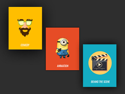 Mobile Category Card cards flat minimalist mobile ui ui ux vibrant