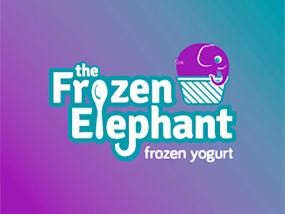 Frozen Elephant Frozen Yogurt branding elephant frozen yogurt identity logo