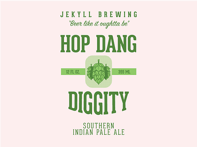 Jekyll Hop Dang Diggity atl atlanta beer brand branding design drink hops illustration illustrator