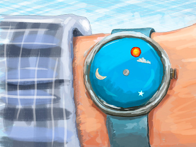 Watch around the clock drawings illustration moon pencil sketch star sun watch