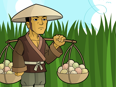 Farmer cartoon character design illustration