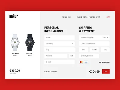 Checkout cart e commerce product redesign shop ui ux watch webshop