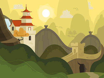 Menu Landscape cartoon illustration landscape scenery