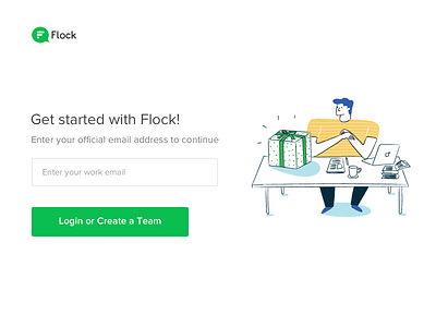 Login to Flock - WIP chat flock fun illustration login minimal onboarding teams ui whitespace work