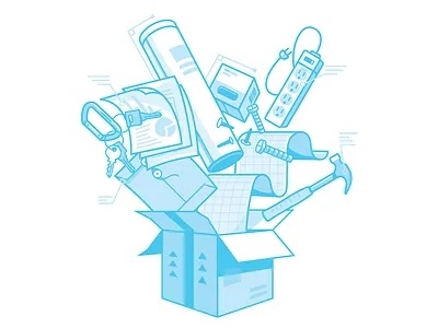 Penny Transport box delivery illustration line package transport