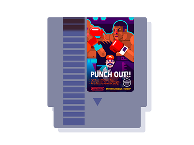 Punch Out!! (Nes Cartridge) box cartridge geometric nes nintendo tyson vector