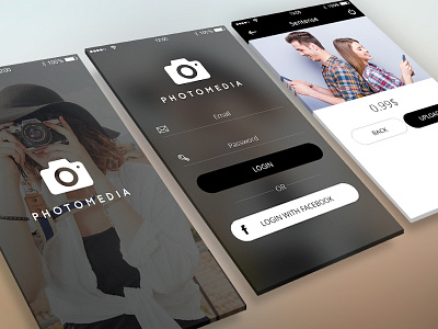 Photomedia app ui design photo app