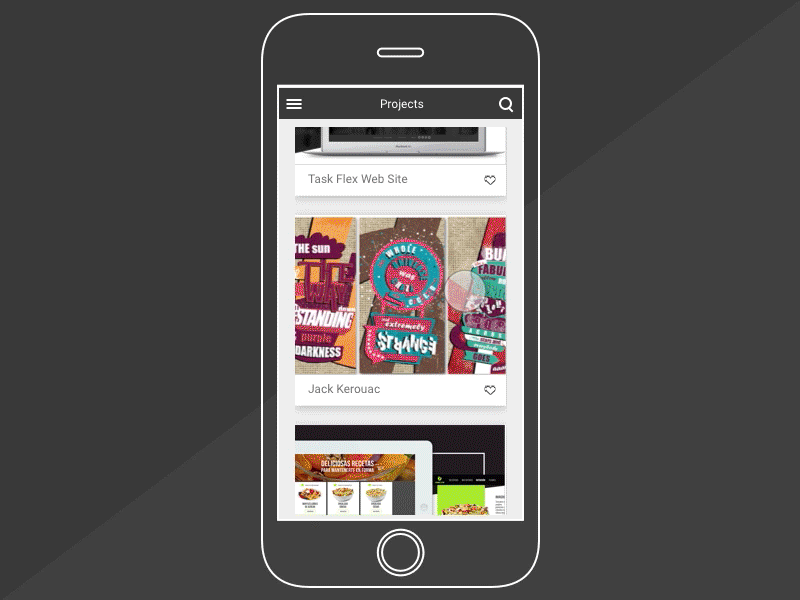 Portfolio animate animation app flinto gif mobile portfolio projects ui ux