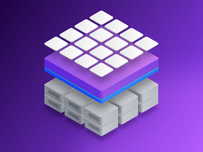 Mesosphere DC/OS Stack Diagram dcos diagram isometric layers mesosphere servers stack