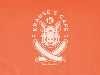 Jolly Porker beer biergarten illustration pig head sausage