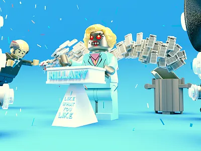 Lego Hillary c4dtoa cinema4d donald trump election2016 hillary clinton legominifig