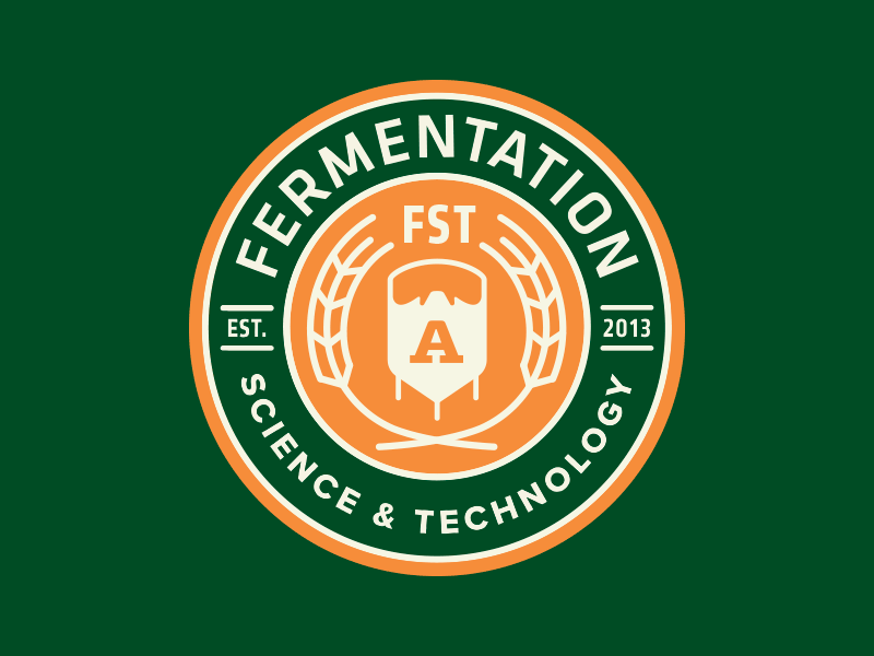 Fermentation Science & Technology Branding aggies badge brewing colorado state fermentation green horsetooth mountain orange science wheat