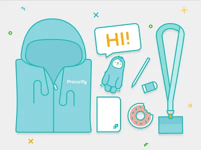 Welcome Package at Procurify donut hi hoodie new member procurify sloth weareprocurify welcome package