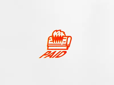 PAID drawing icon illustration logo print stamp vector web