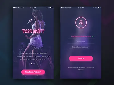 Sign Up Window - Daily UI #001 -Taylor Swift swift taylor