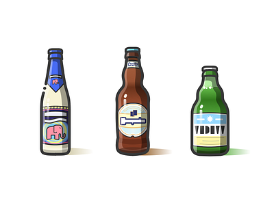 Delirium&Hoegaarde&Vedett beer bottle delirium hoegaarde icon illustration line vedett wine