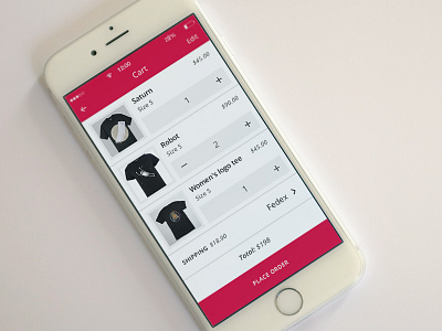 Cart Screen app cart design flat free gif ios iphone modern psd template windows
