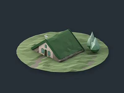 Icelandic Truf project | Hofskirkja Church hofskirkja church iceland icelandic low poly truf