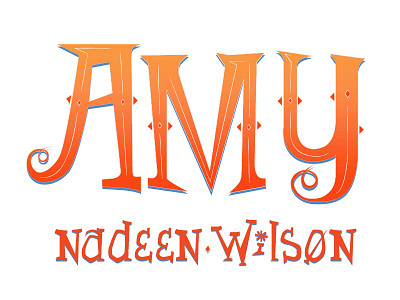 Amy Nadeen Wilson Logo creative design designer font gradient illustration illustrative logo lettering orange typography whimsical