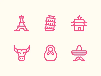Countries countries icons italy japan mexico minimal outline paris rome russia