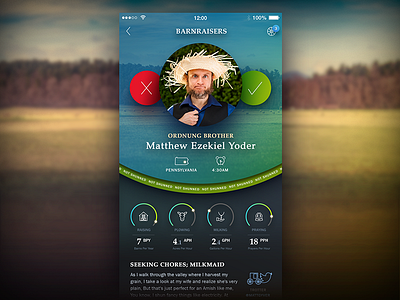 Profile Page - DailyUI 006 006 amish app build dailyui farm milk pray profile tinder