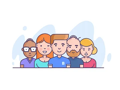 Team illustration for character flat girl illustration man team vector