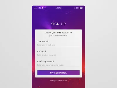 Daily UI #001 - Sign up 001 daily dailyui001 form mobile sign up signup ui vibrant