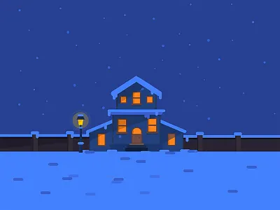 Snow Capped House home house night snow winter