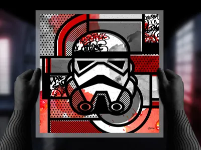 Orderly Vandalized: Stormtrooper abstract geometric graffiti patterns pop art star wars stormtrooper vector